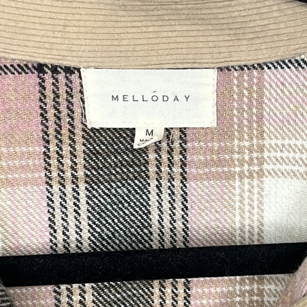 Melloday Long Button Up Shacket Size Medium - Picture 4 of 10
